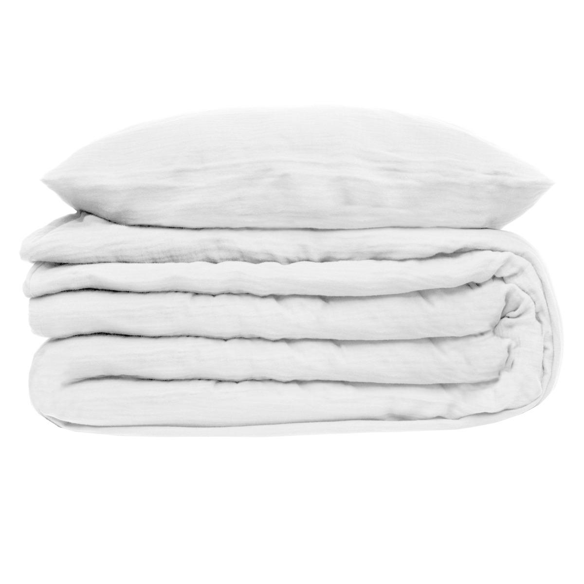 PARURE DOUBLE GAZE COTON BLANC 240X220CM