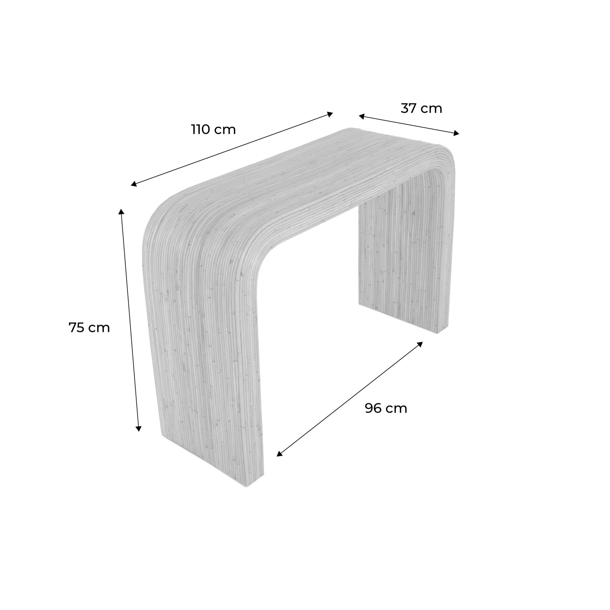 sweeek - Rotan sidetable naturel, 110cm
