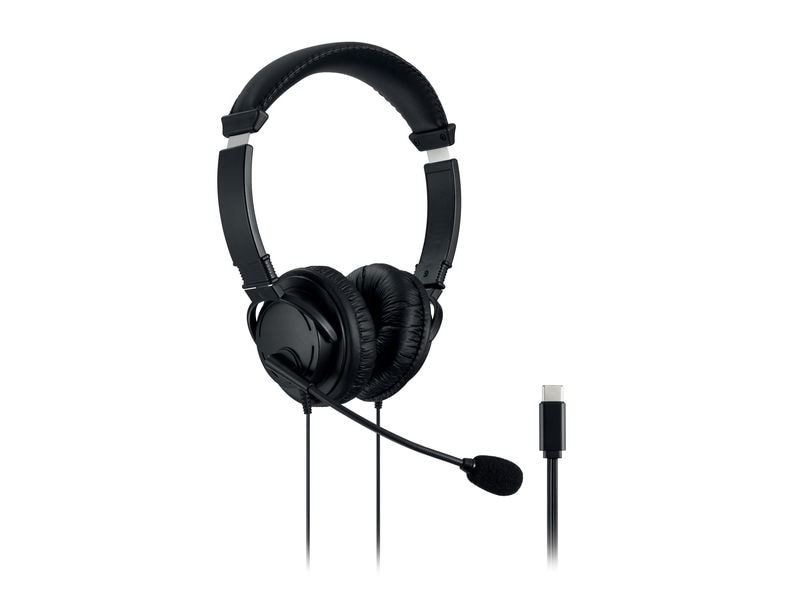 Kensington USB-C HiFi-Kopfhörer mit Mikrofon Schwarz Komfortabler USB-C Kopfhörer mit Mikrofon und passivem Noise-Cancelling