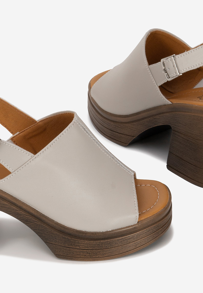Sandales en cuir femme grise Gildea