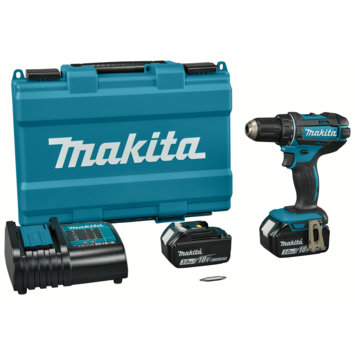 Makita accuboormachine DDF482SFE   2 accu's 3.0Ah en snellader