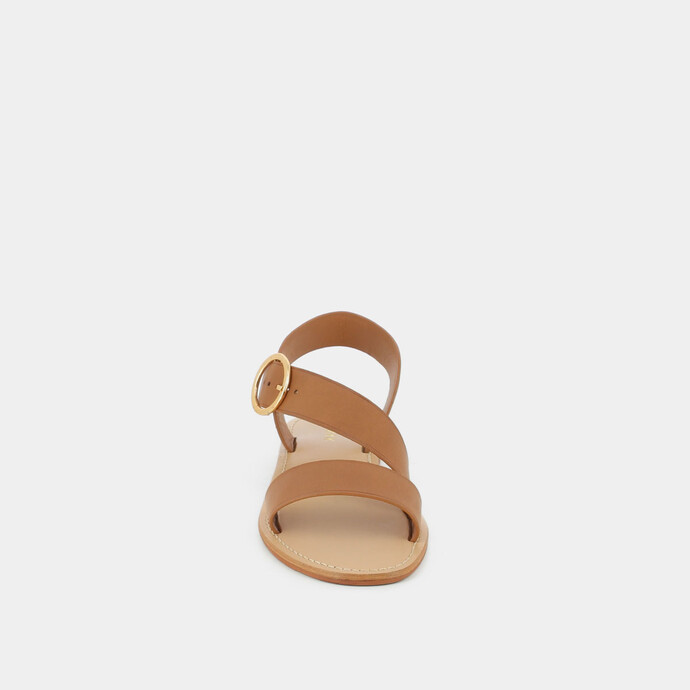 Sandales asymétriques  en cuir camel
