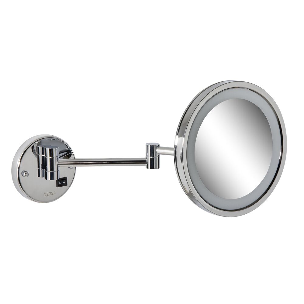 Geesa Mirror scheerspiegel LED-verlichting 2-armig 3x vergrotend ø 215 mm chroom