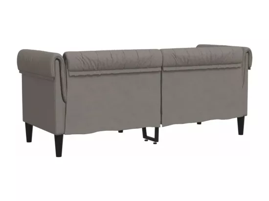 Canapé Chesterfield 2 places taupe tissu