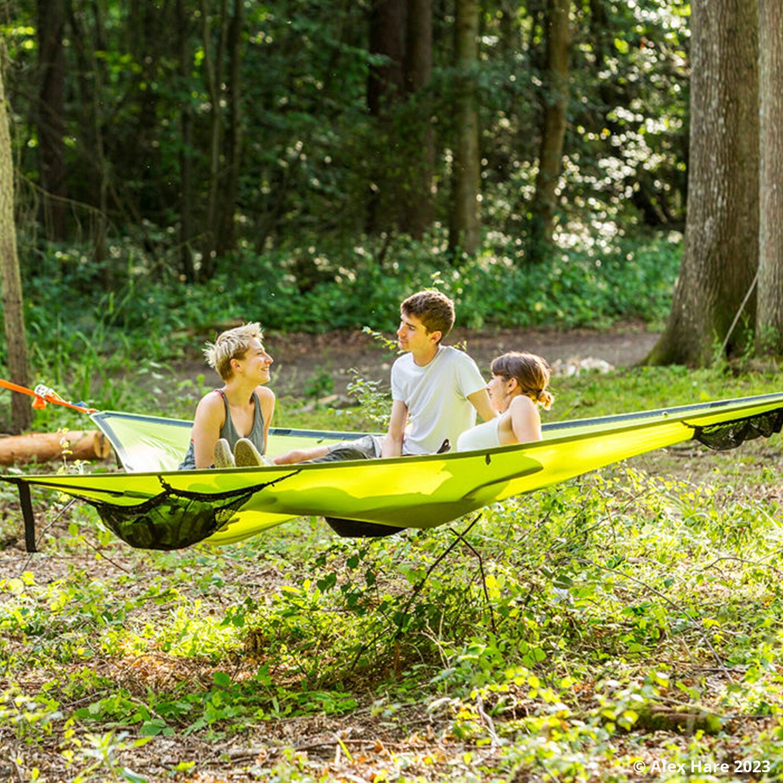 TENTSILE Hängematte Trillium 3 Personen Outdoor Trekking Dopppel Baumzelt 4x4 m Farbe: Green