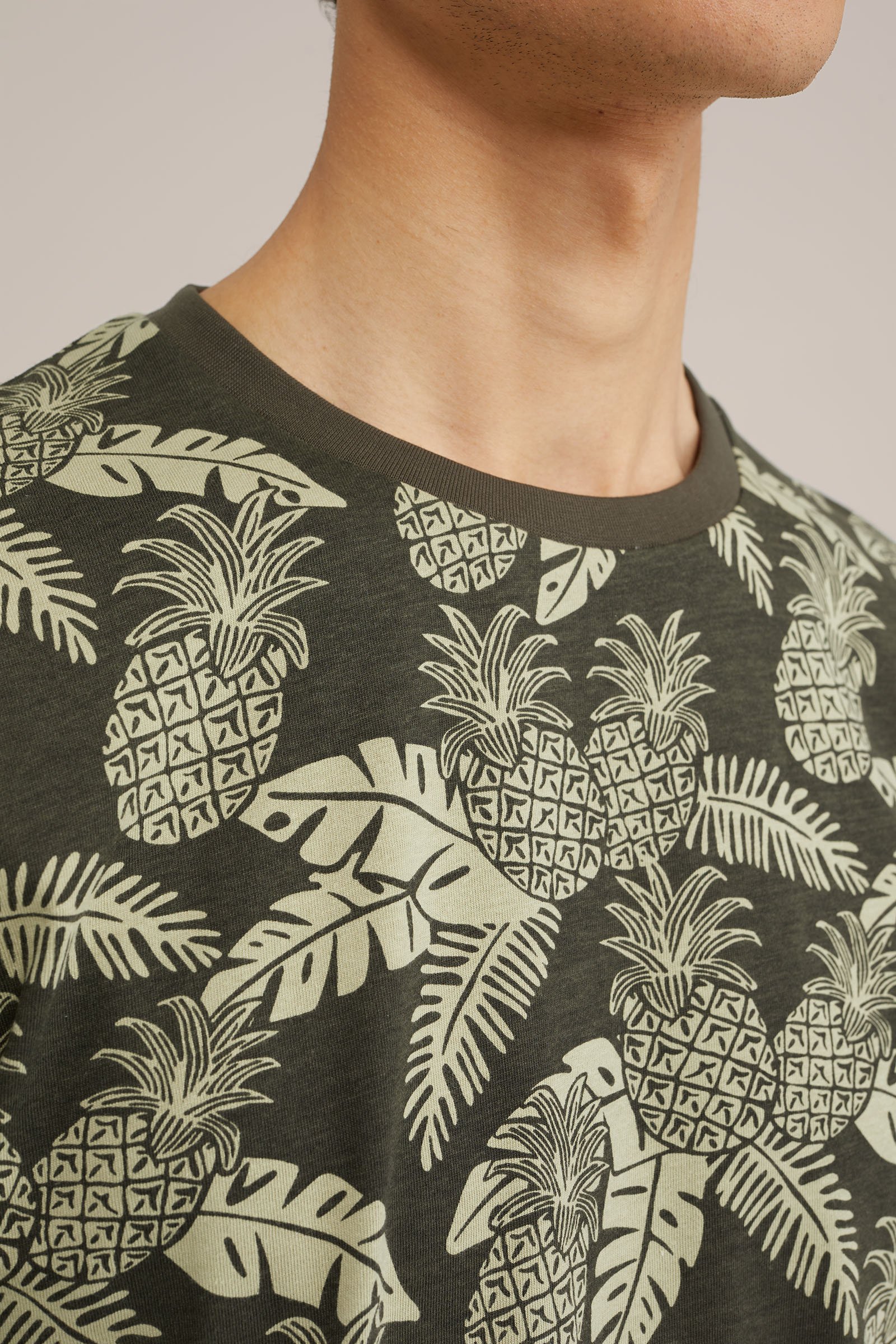 T-shirt met dessin WE Fashion Donkergroen