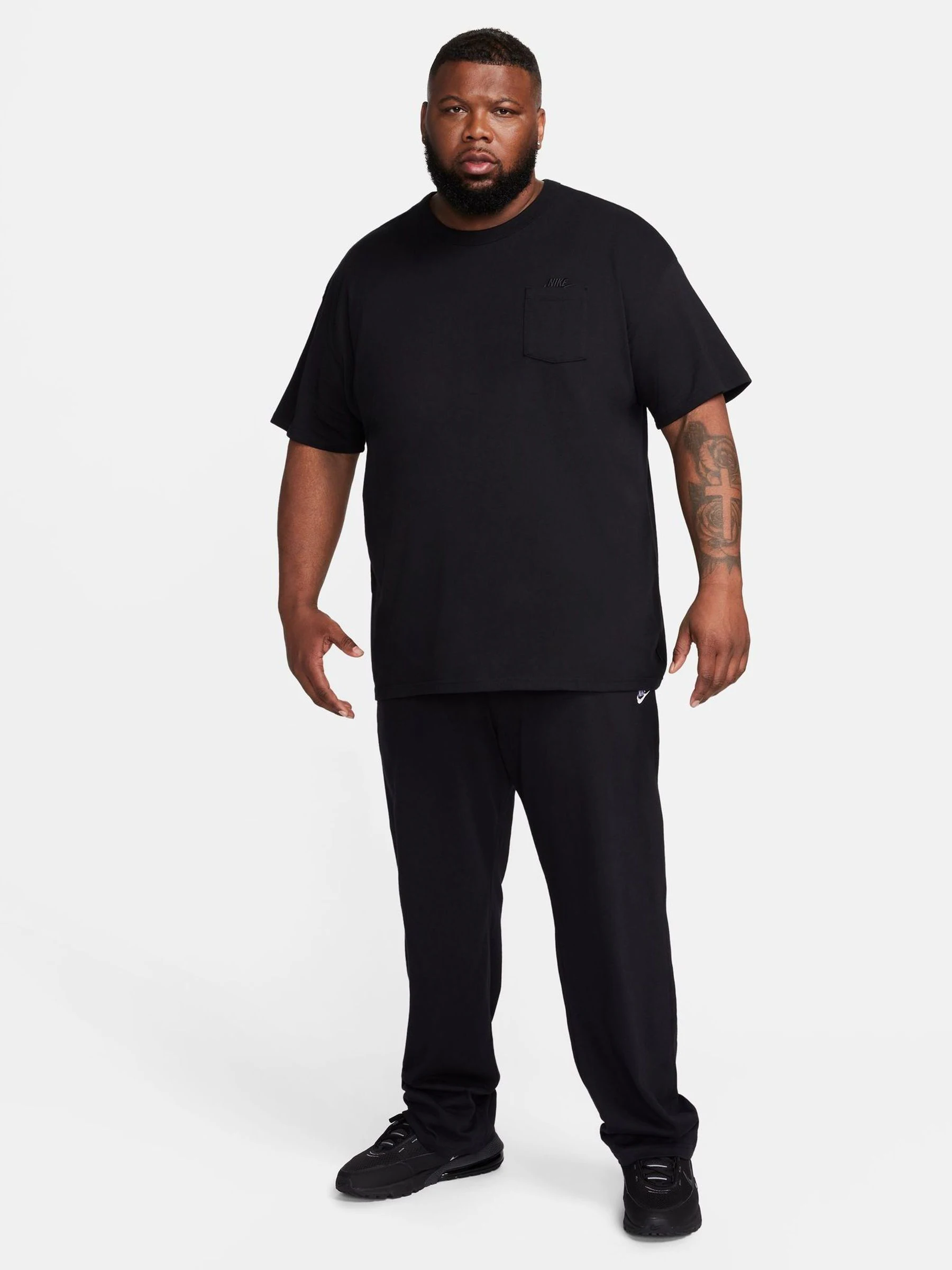 Zwart - Nike Sportkleding Club gebreide joggingbroek met open zoom van 100% katoen
