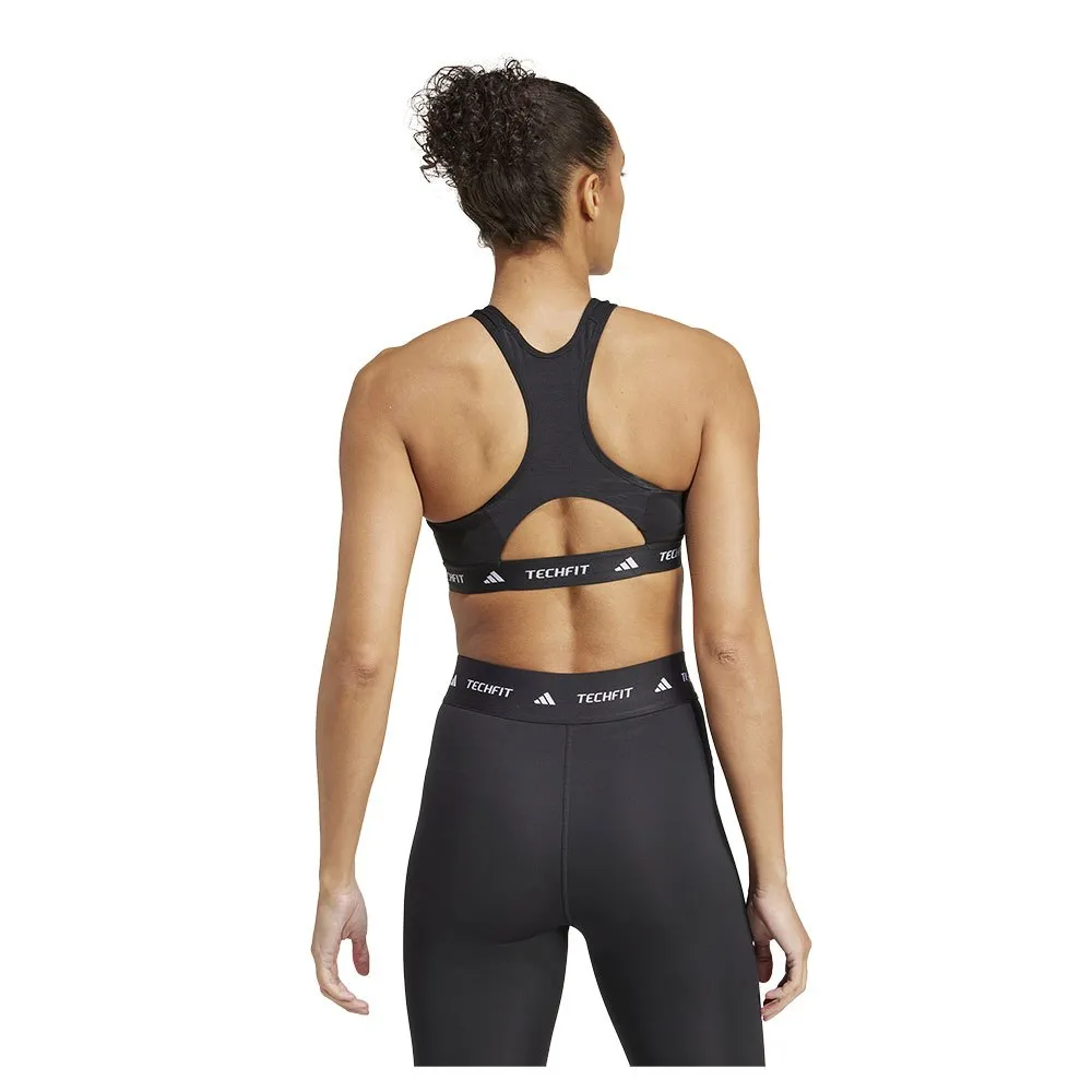 Sutiã esportivo adidas Techfit de gola alta, suporte médio