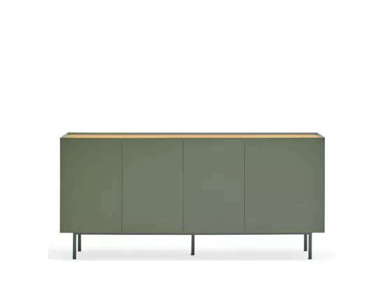 Arista - Buffet en bois 4 portes 3 tiroirs L165cm : Couleur - Vert amande