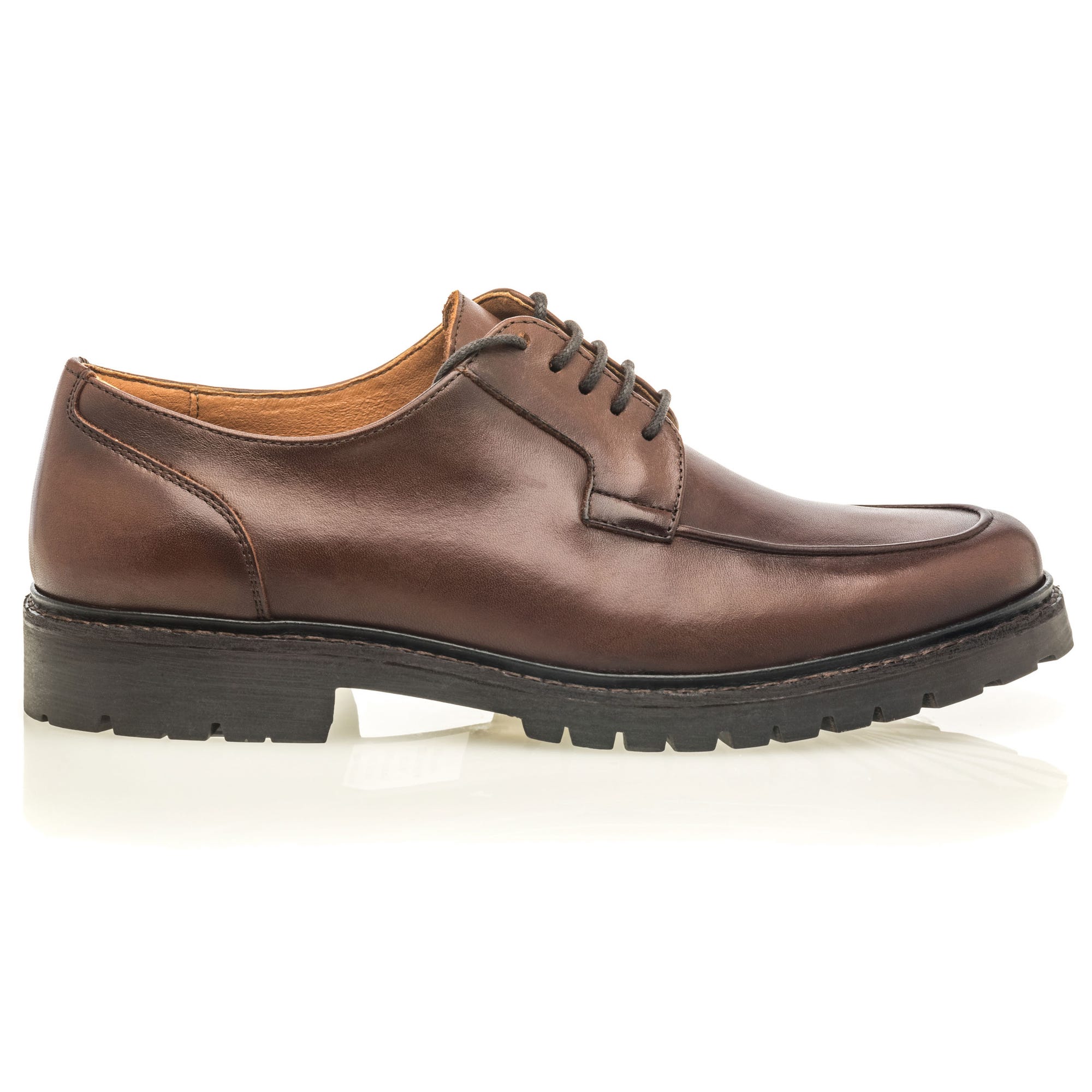 Derbies Homme en cuir cognac