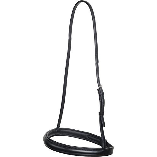 Cabeçada acolchoada de couro preto para cavalo