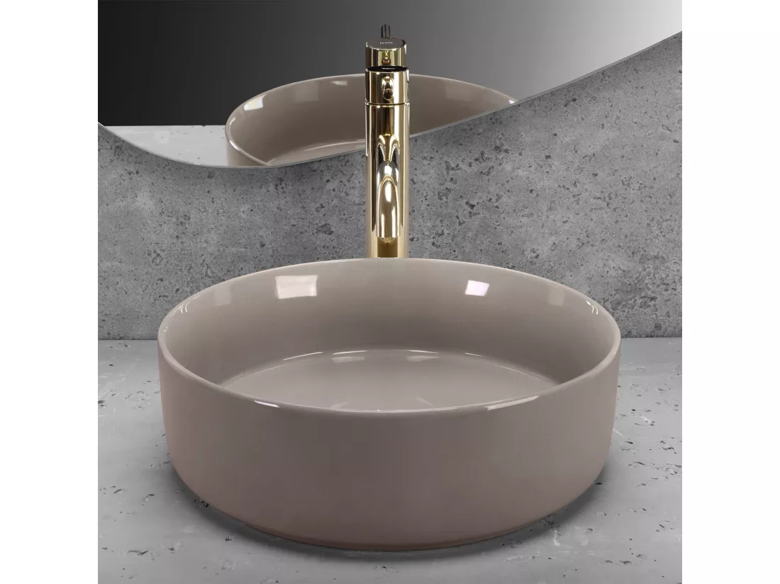 Vasque À Poser Rea Sami Shiny Beige