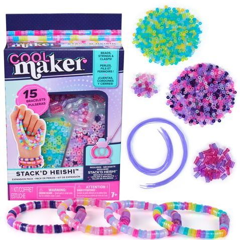 Cool Maker - Stack'd Heishi-uitbreidingspakket - Knutselpakket voor het Maken van Armbanden - Meer dan 1300 Kralen - Maakt tot 15 Armbanden