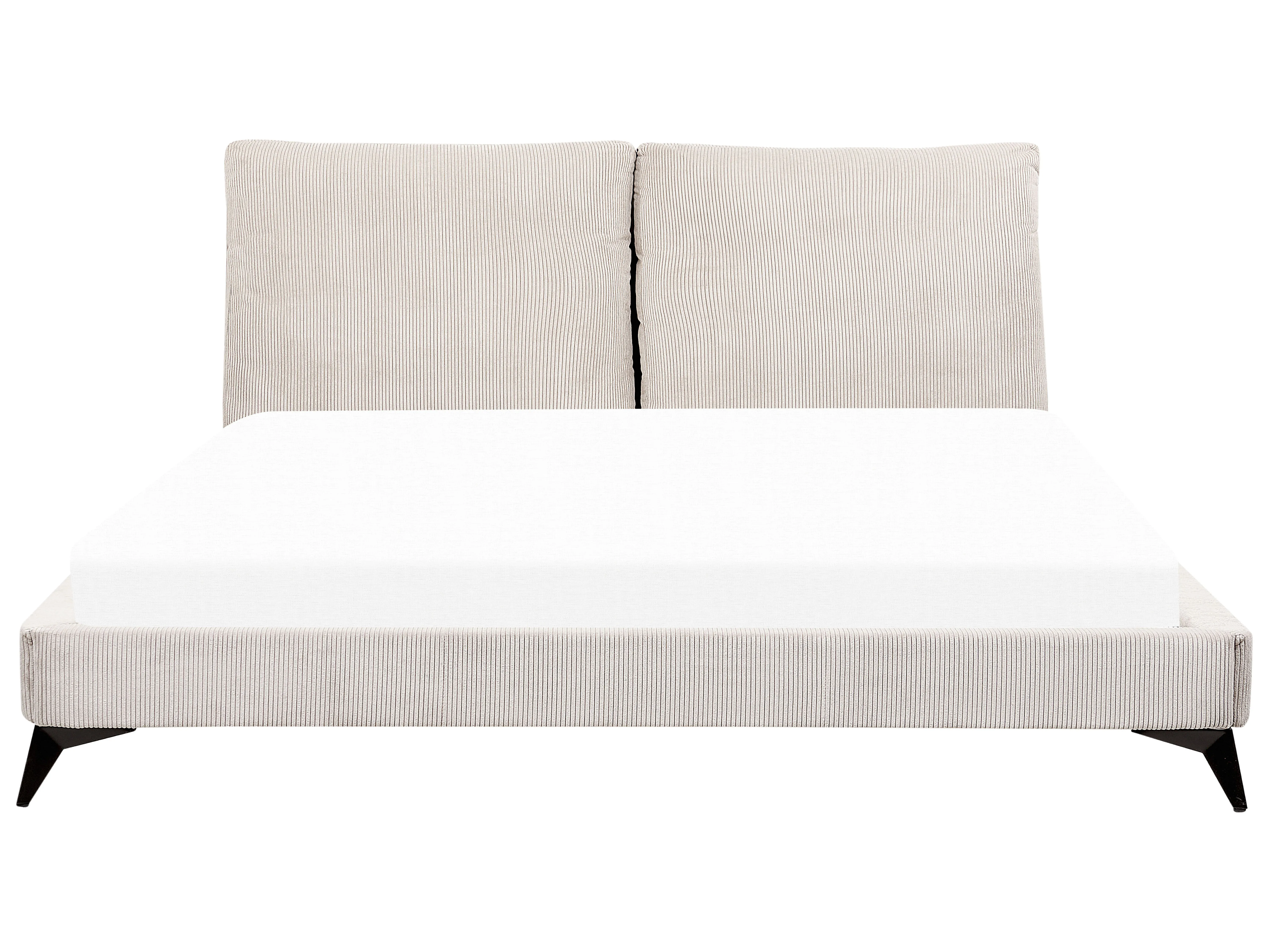 Bed Corduroy MELLE 180 x 200 cm Lichtbeige