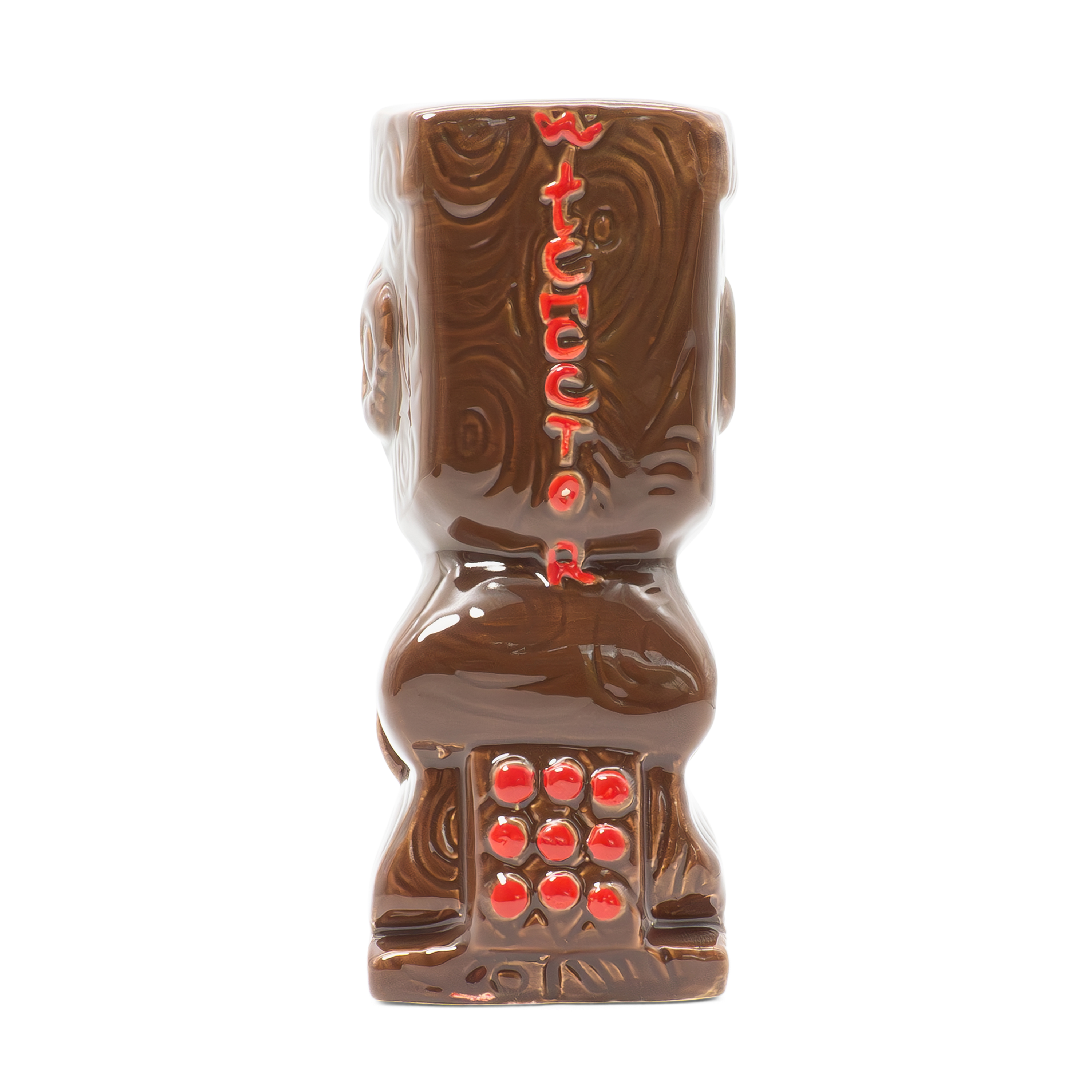 (450ml) 2in1 Keramik Sommer Party Becher Tiki Getränke Cup Deko Vase in Holz Optik - Tribal Sheikhs