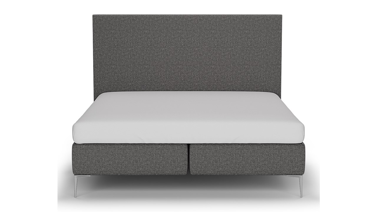 Boxspring Emerald met Silver Pocket Deluxe Foam matras dark grey