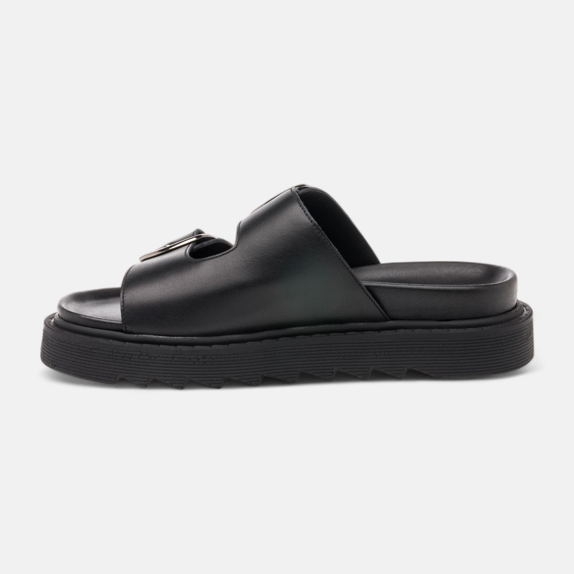 Mules Femme en cuir noir