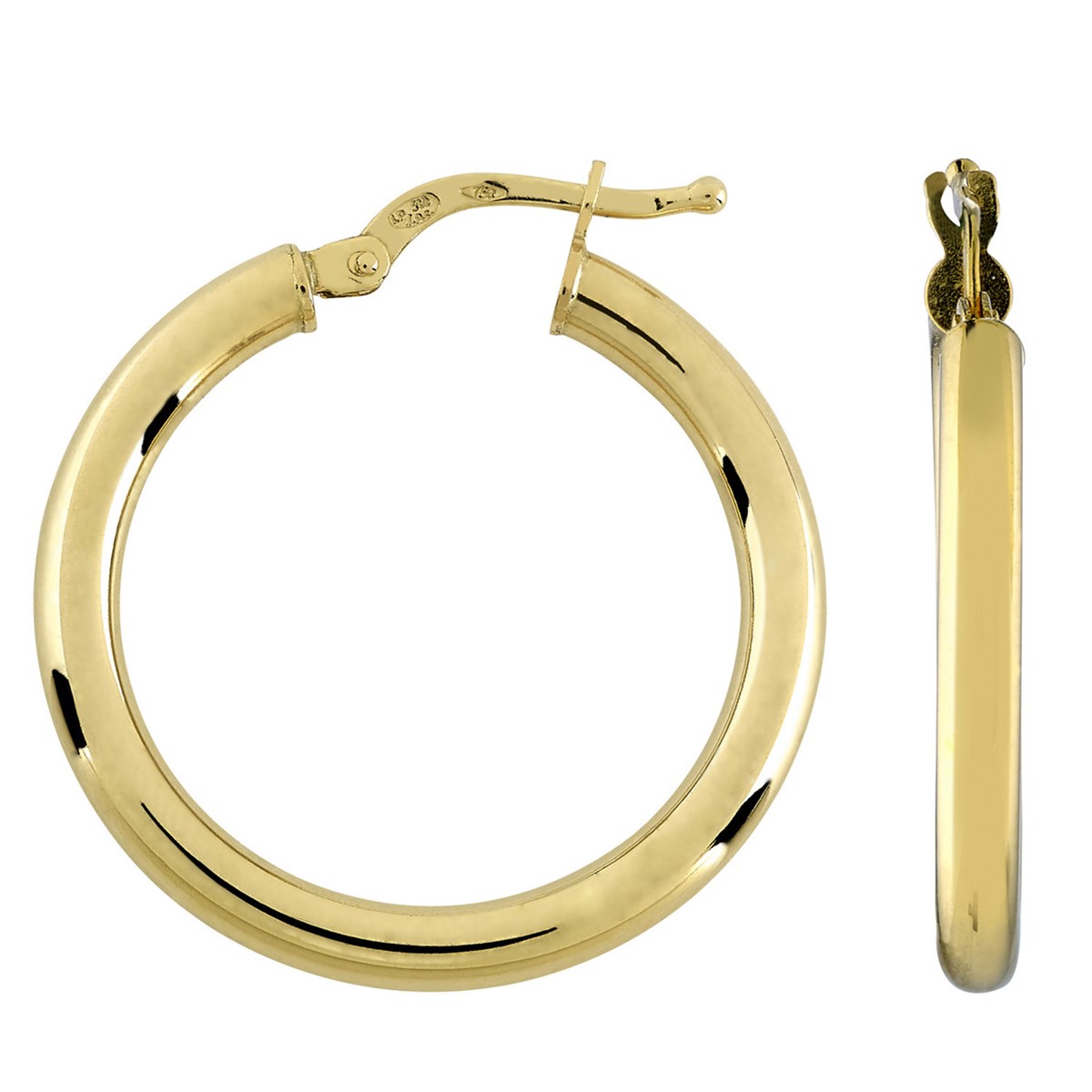 Boucles d'oreilles créoles or jaune 18 carats 20 mm