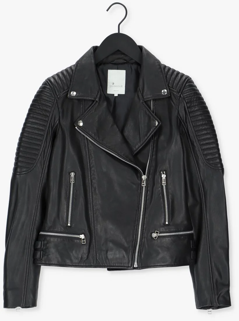 GOOSECRAFT zwarte goosecraft leren jas biker116