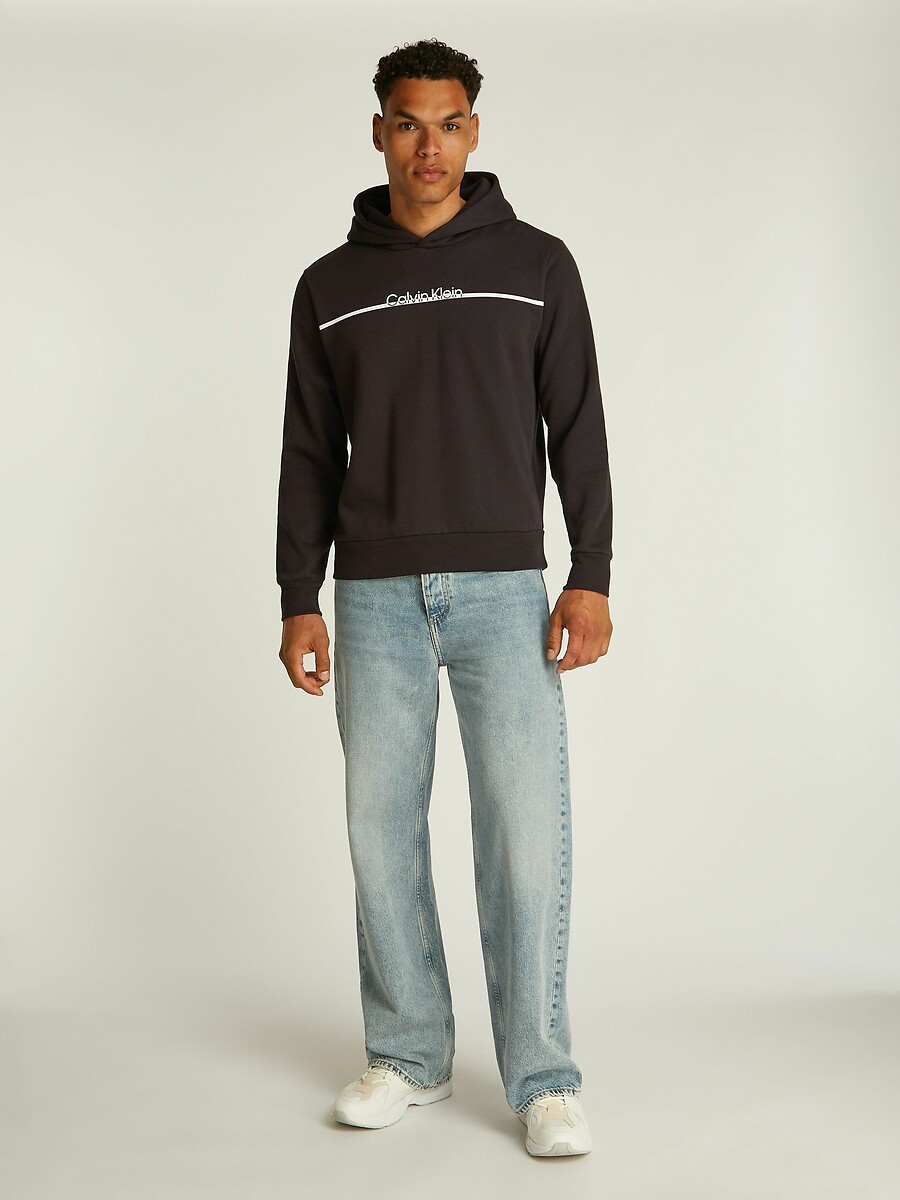 CALVIN KLEIN<br>Moletom com capuz e logotipo