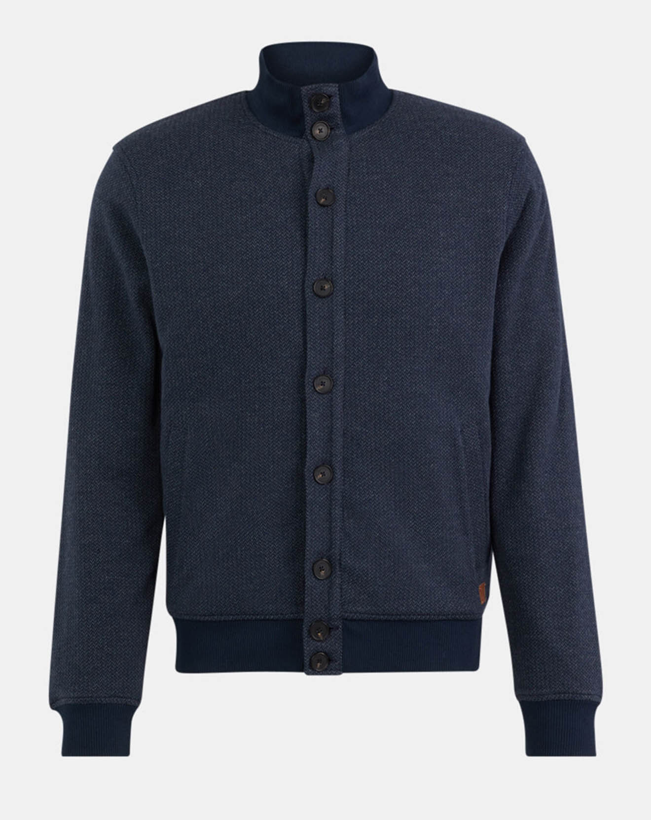 Hackett London Blouson en maille Chevron bleu marine