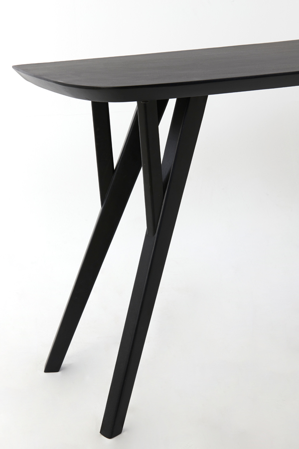 Console acacia wood matt black