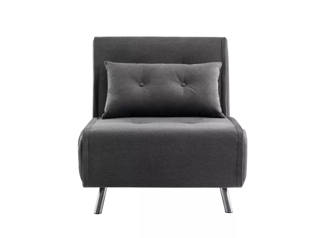 Fauteuil convertible en tissu anthracite URIBIA