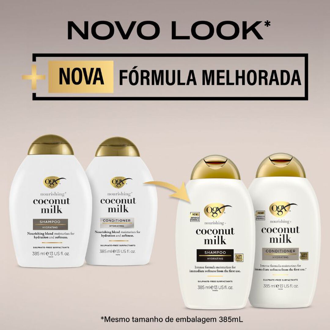 OGX Coconut Milk Champô hidratante com Leite de Coco e Óleo de Coco - 385ml