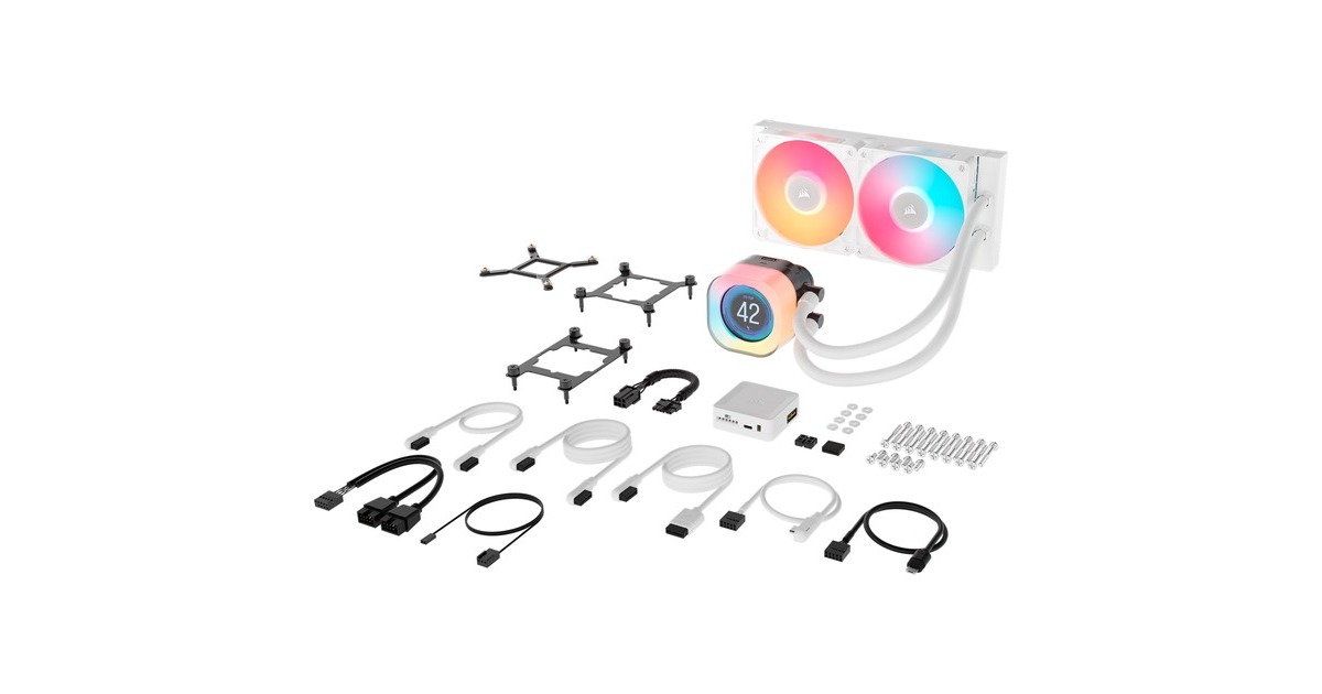 CorsairiCUE LINK TITAN 360 RX LCD RGB waterkoeling  (Wit, 4-pins PWM fan-connector)