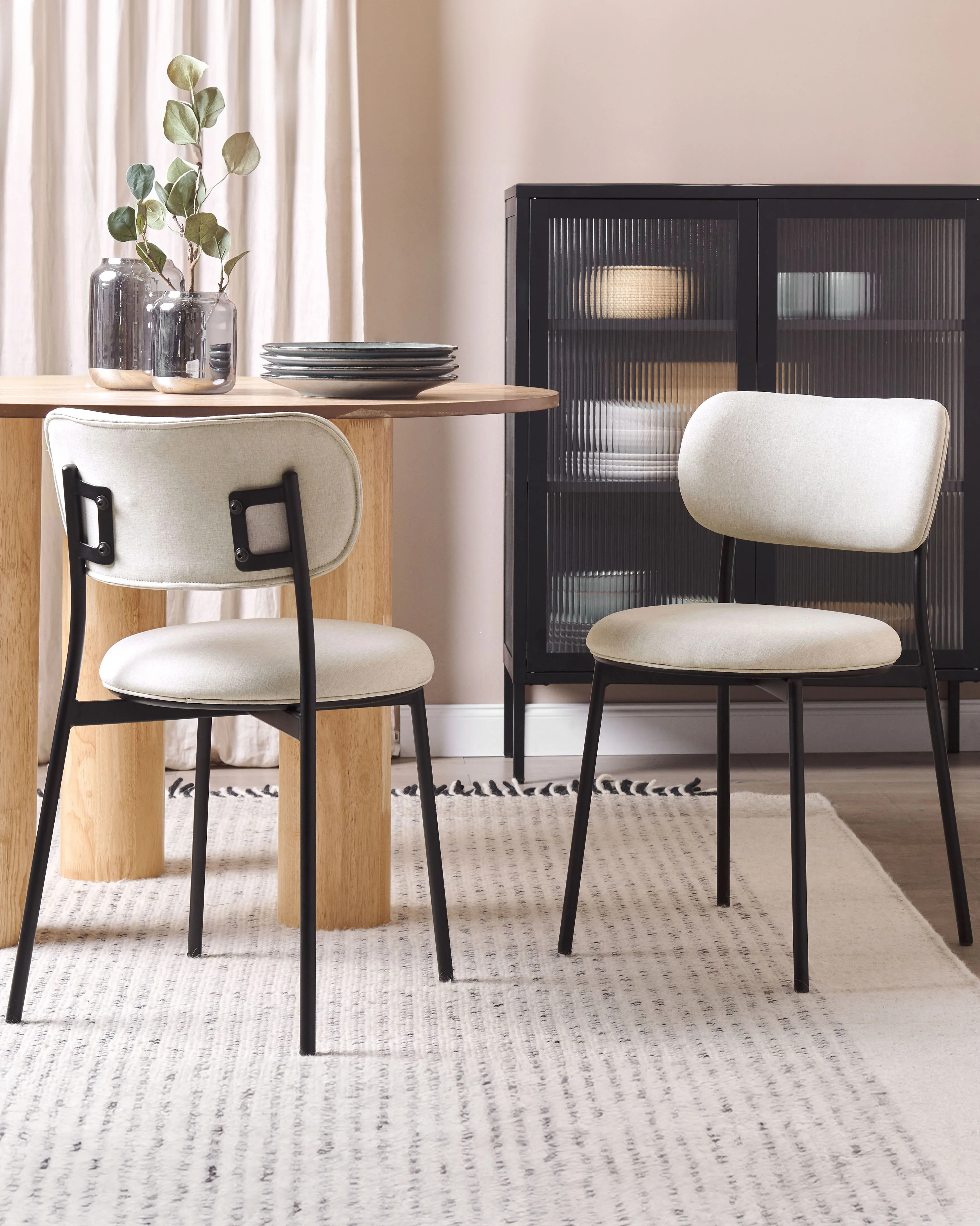 Set van 2 eetkamerstoelen CASEY Lichtbeige