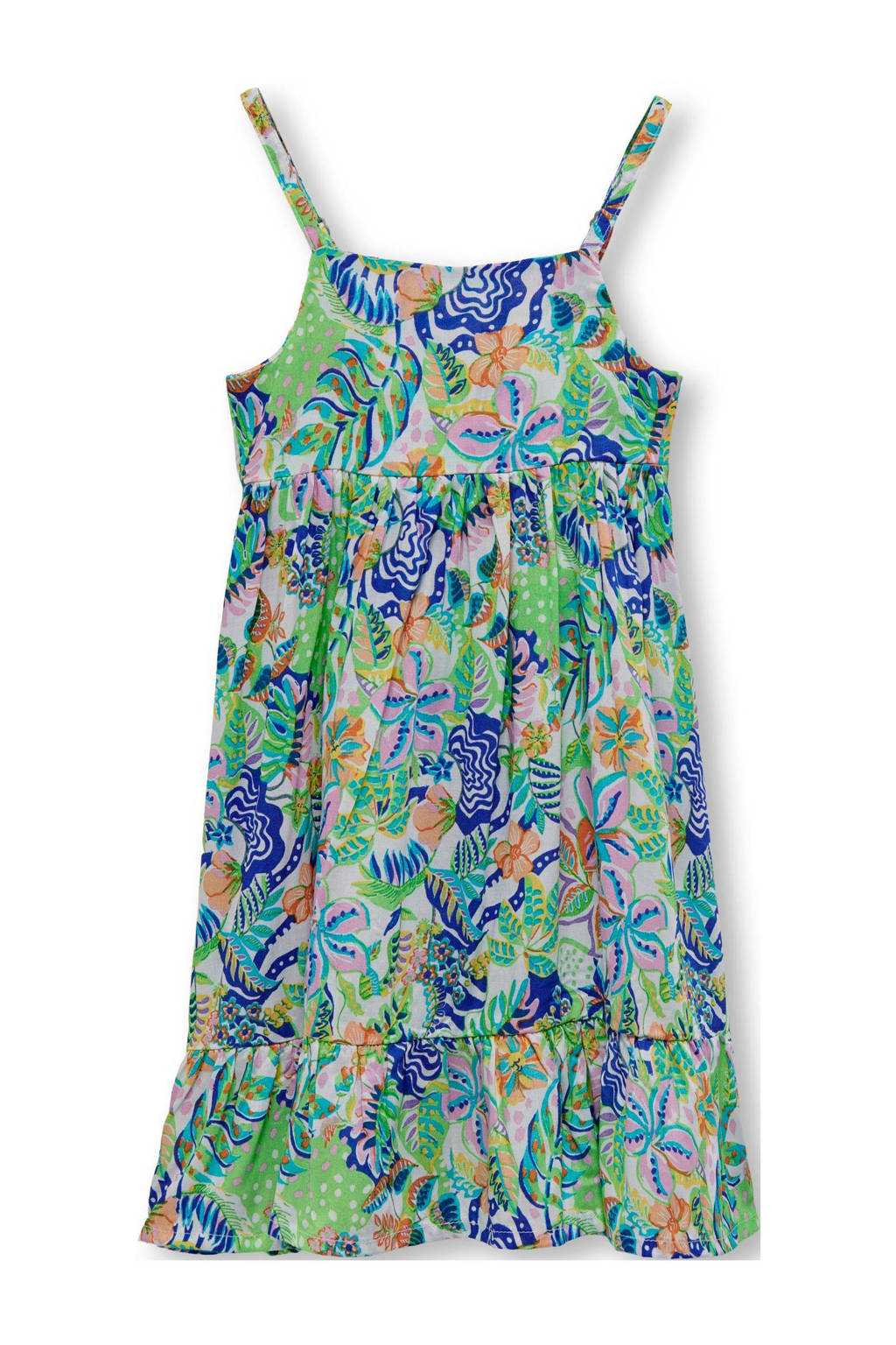 ONLY A-lijn jurk KMGSIENNA-ANN met all over print groen/blauw/wit