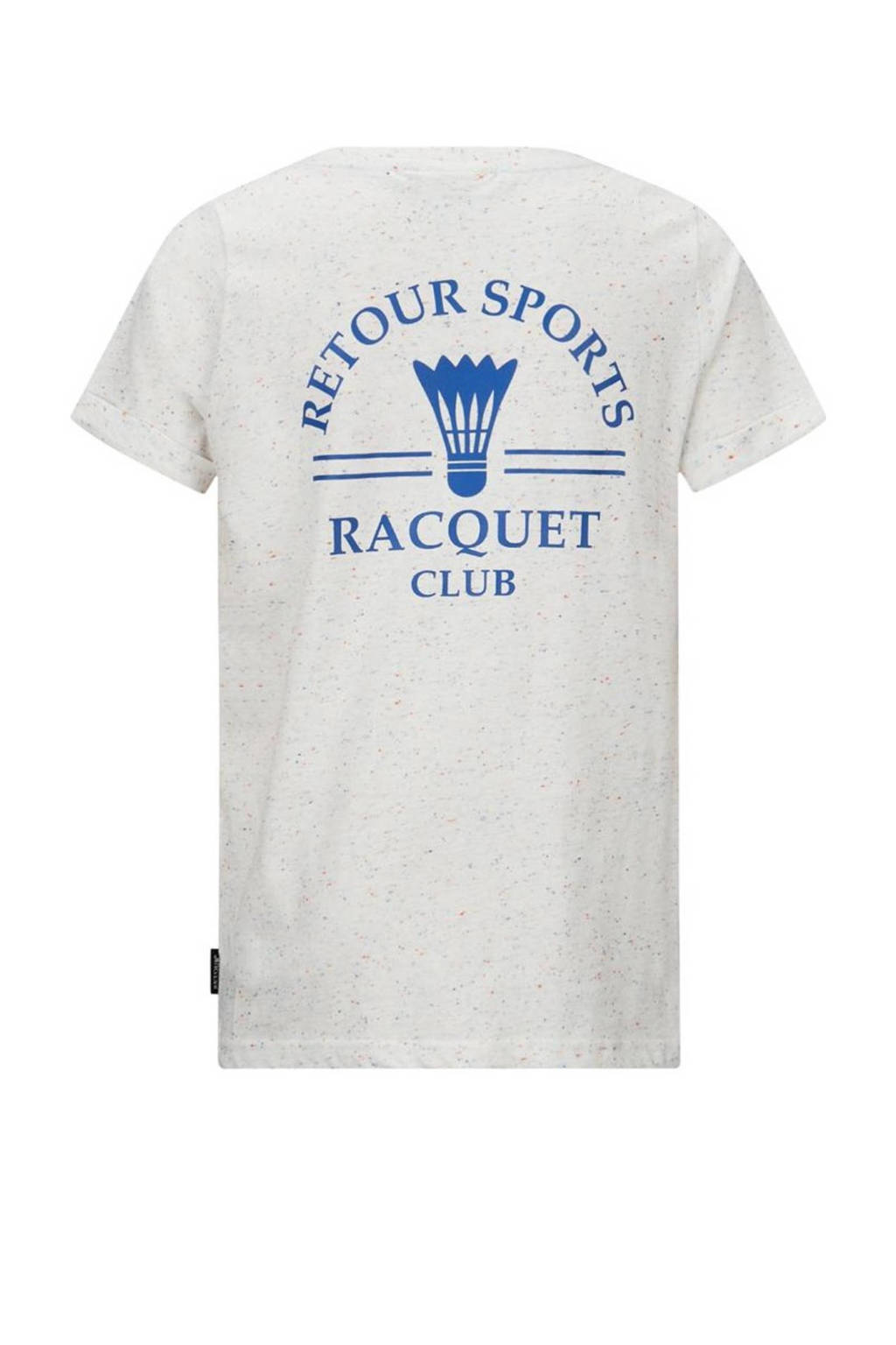 Retour Jeans T-shirt Karl met backprint offwhite/blauw