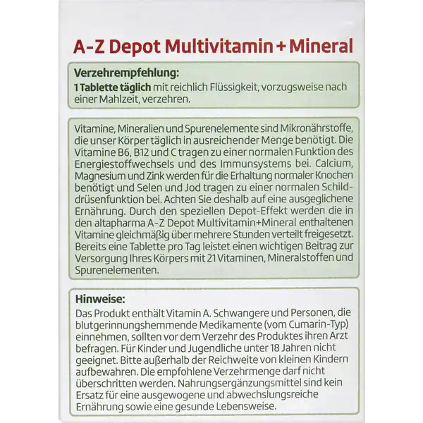 A-Z Depot Multivitamin + Mineral
