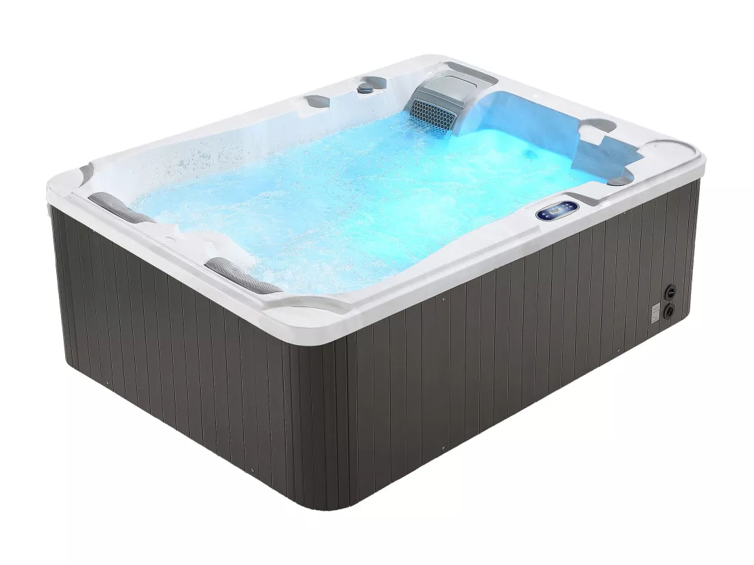 SPA 3 places blanc perlé avec bâche - 35 jets - L210 x P158 x H73 cm - Système BALBOA - MAUPITI III
