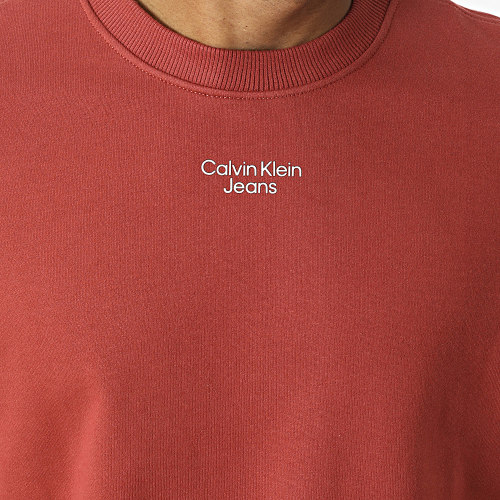 Sweat Crewneck Stacked Logo 0044 Rouge Brique