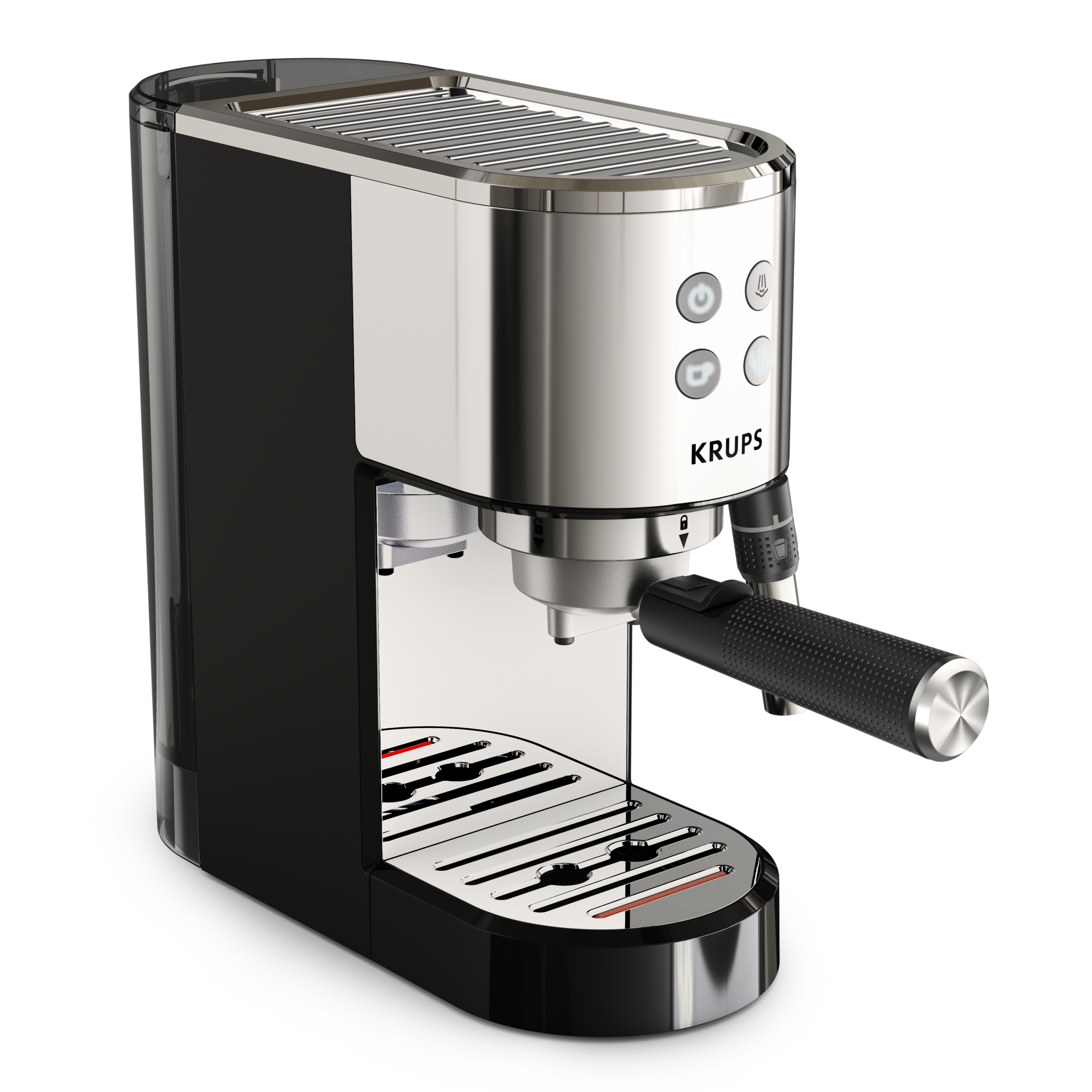 KRUPS Virtuoso + Espresso Siebträgermaschine Silber Edelstahl