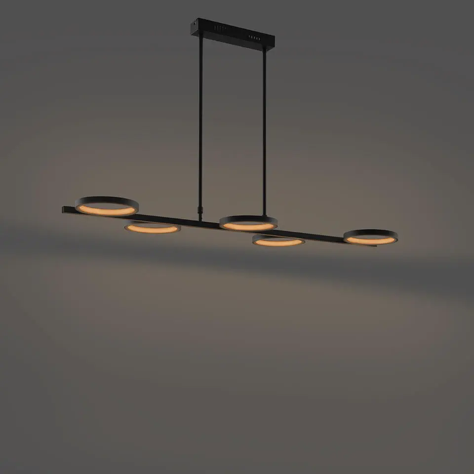 Qazqa hanglampen vive zwart geïntegreerde led