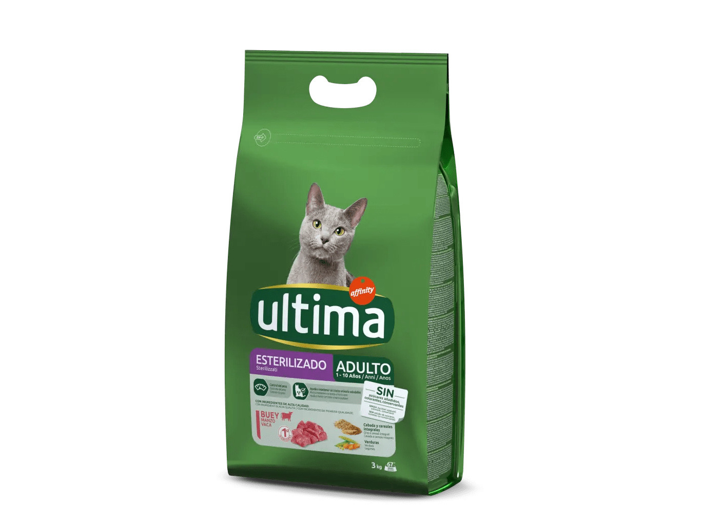 RAÇÃO PARA GATO ULTIMA ESTERILIZADO COM VACA 3KG