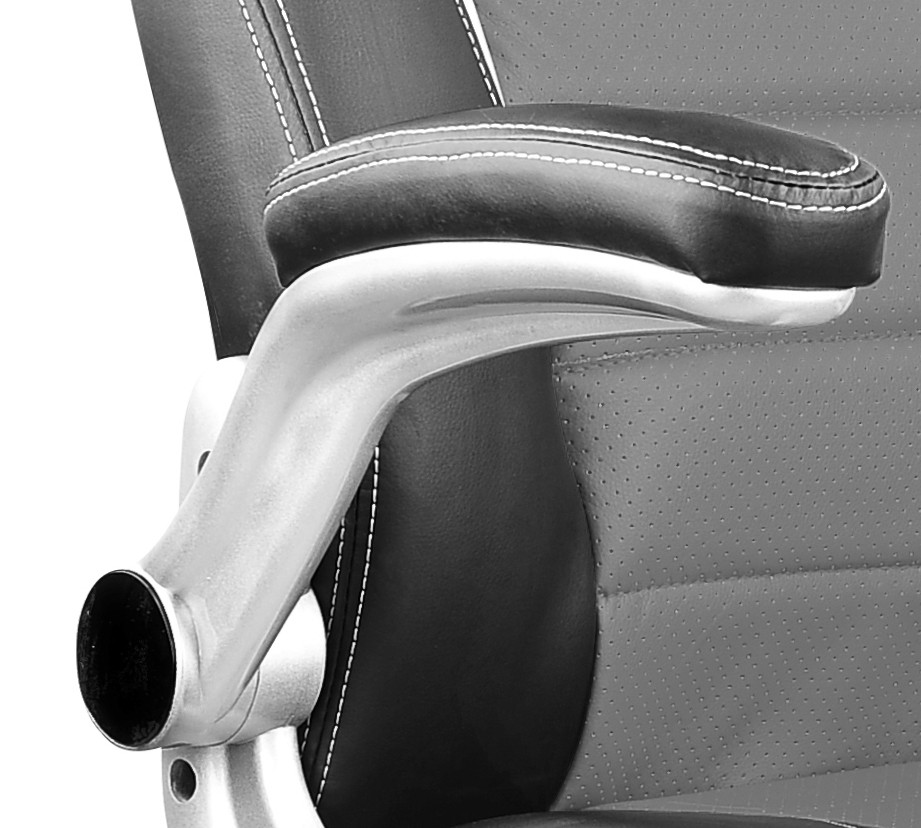 Gaming Stuhl Bürostuhl Leder TURBO grau/schwarz