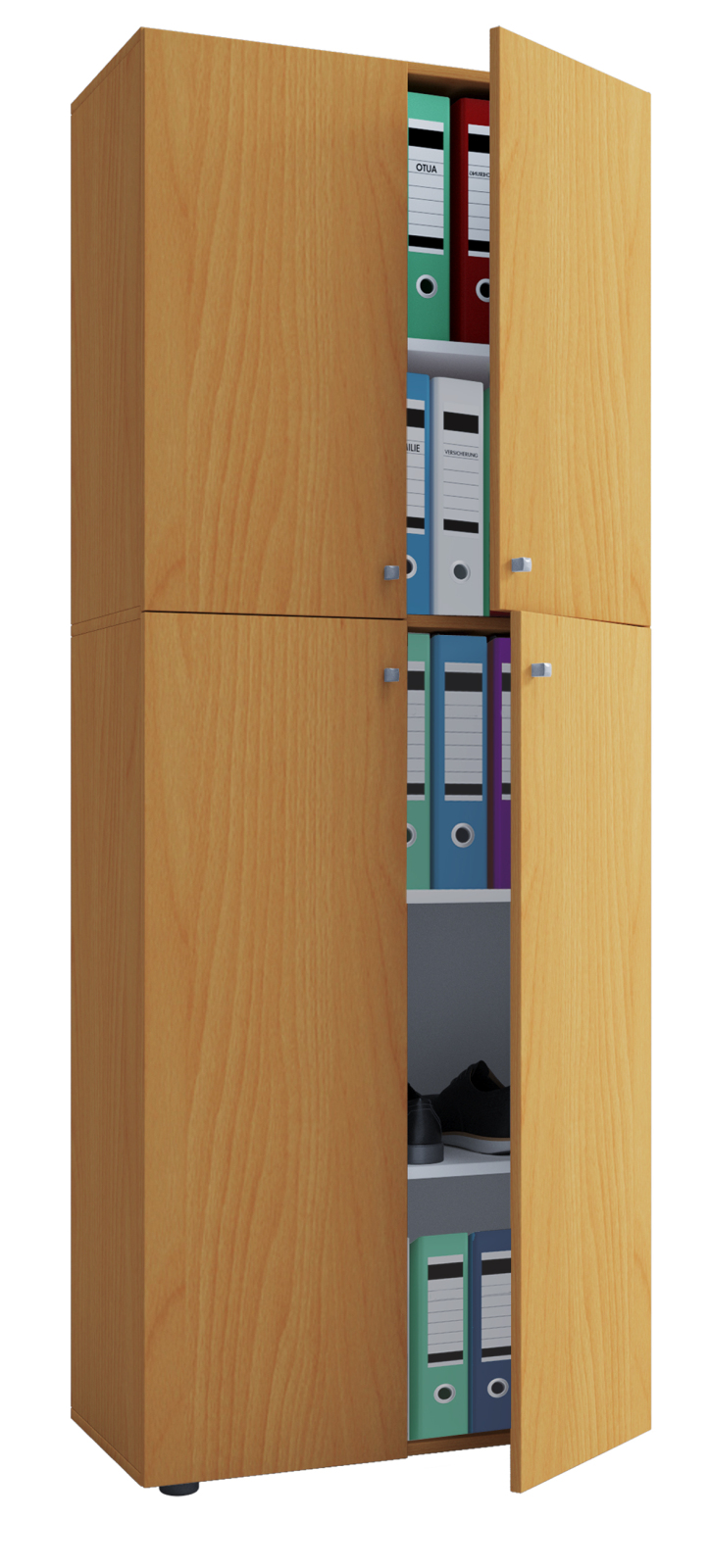 Büroschrank LONA XXL - Buche - 4 Drehtüren