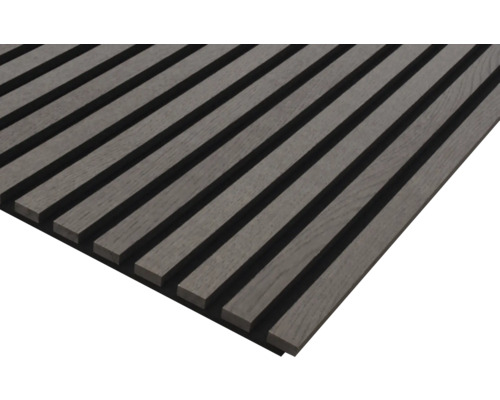 Akoestisch paneel met PES-vilt en MDF-fineer, gerookt eikenhout, 1195 x 572,5 x 19 mm