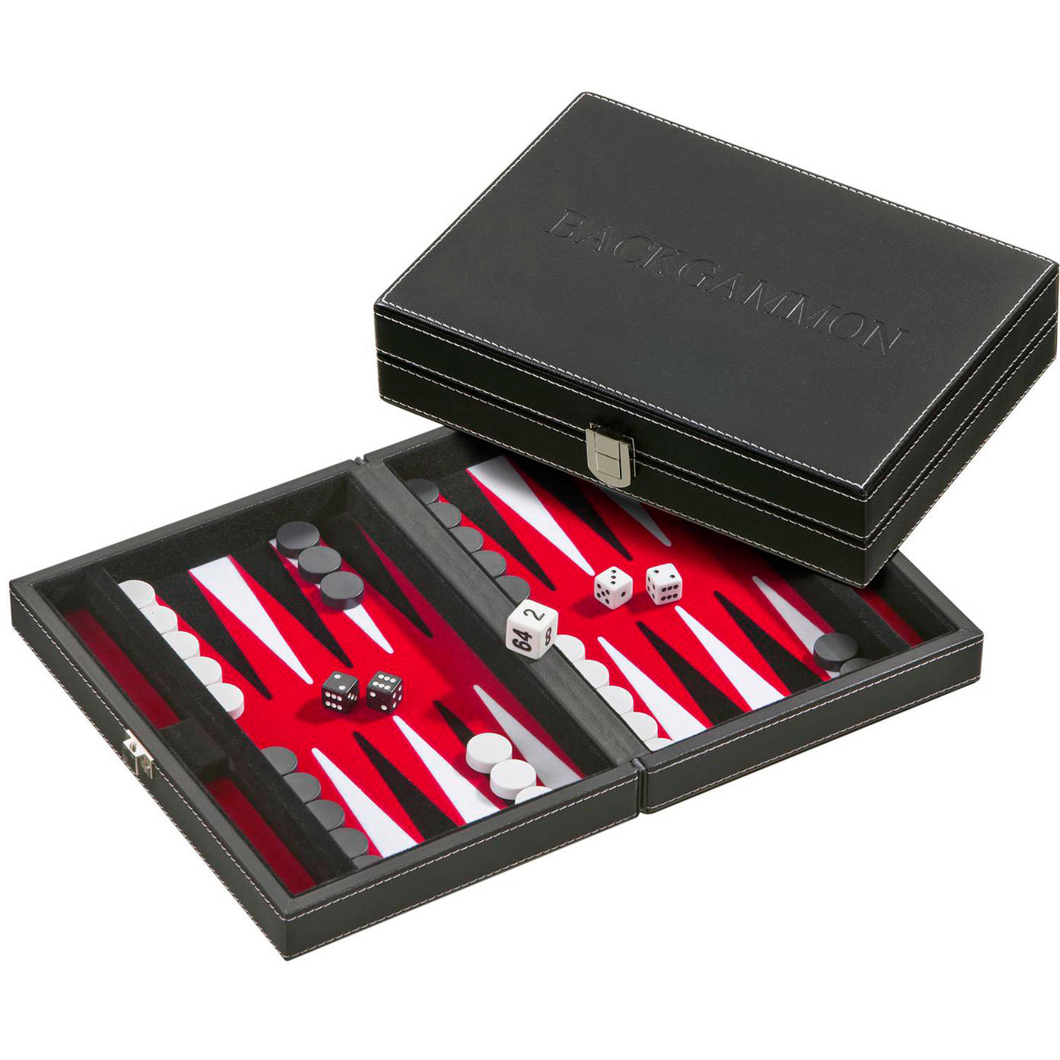 Philos Backgammon Tinos klein rood 23x16.5cm Backgammon Tinos rood klein (23x16.5 cm)