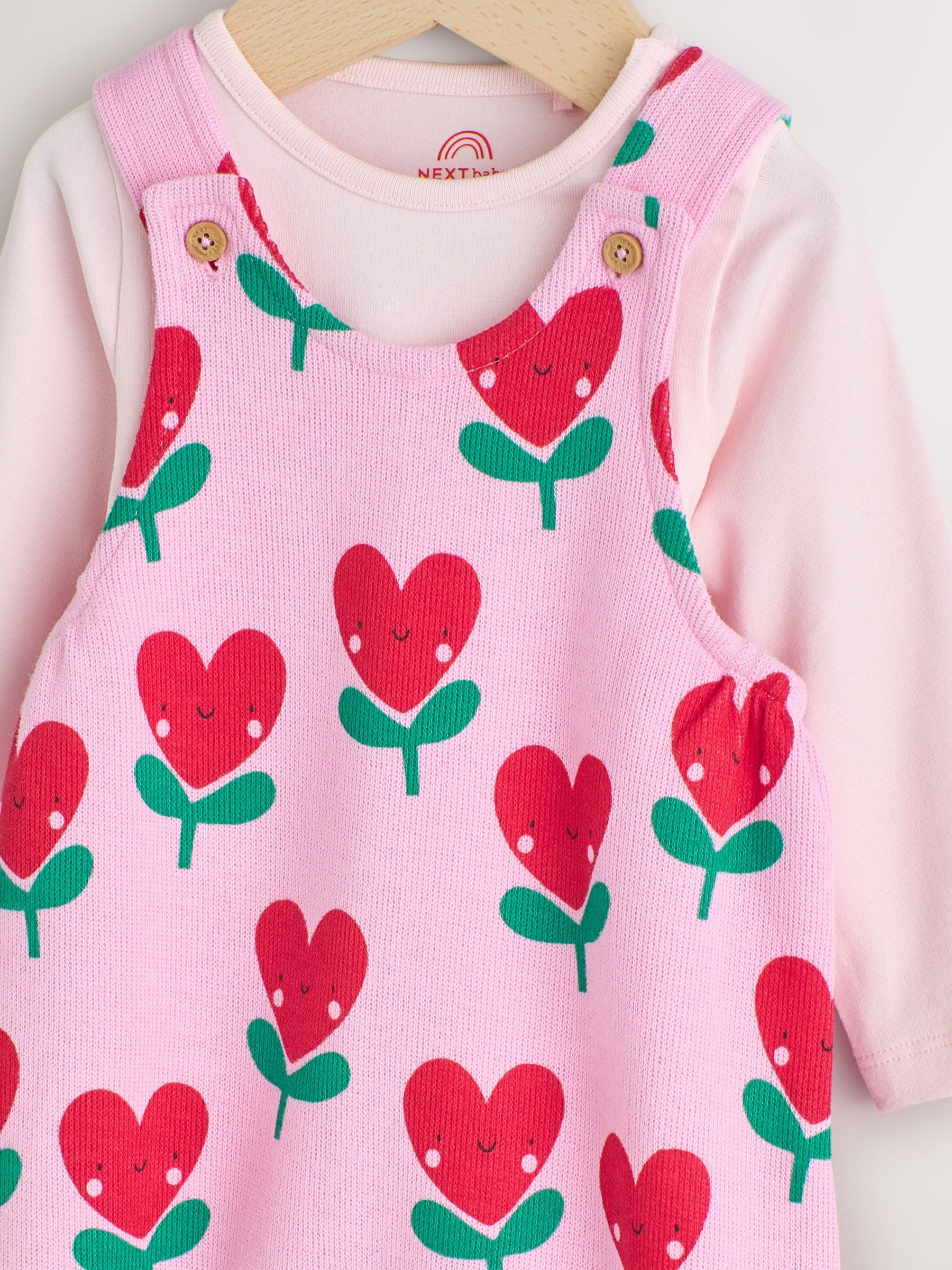 Roze - Baby Set van bretelbroeken en Bodysuits met Lange mouwen, 2 Pieces (0mnd -3jr)