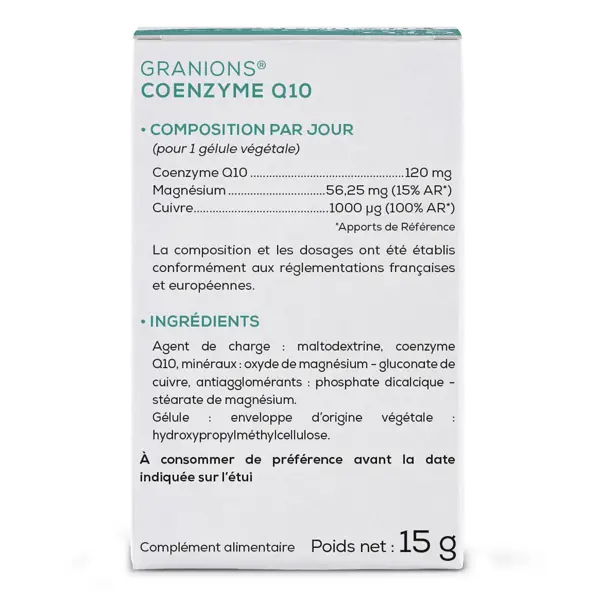 Granions Coenzima Q10 - Pacote com 3 - Suplemento Alimentar para a Pele - 3 x 30 cápsulas - Tratamento de 3 meses