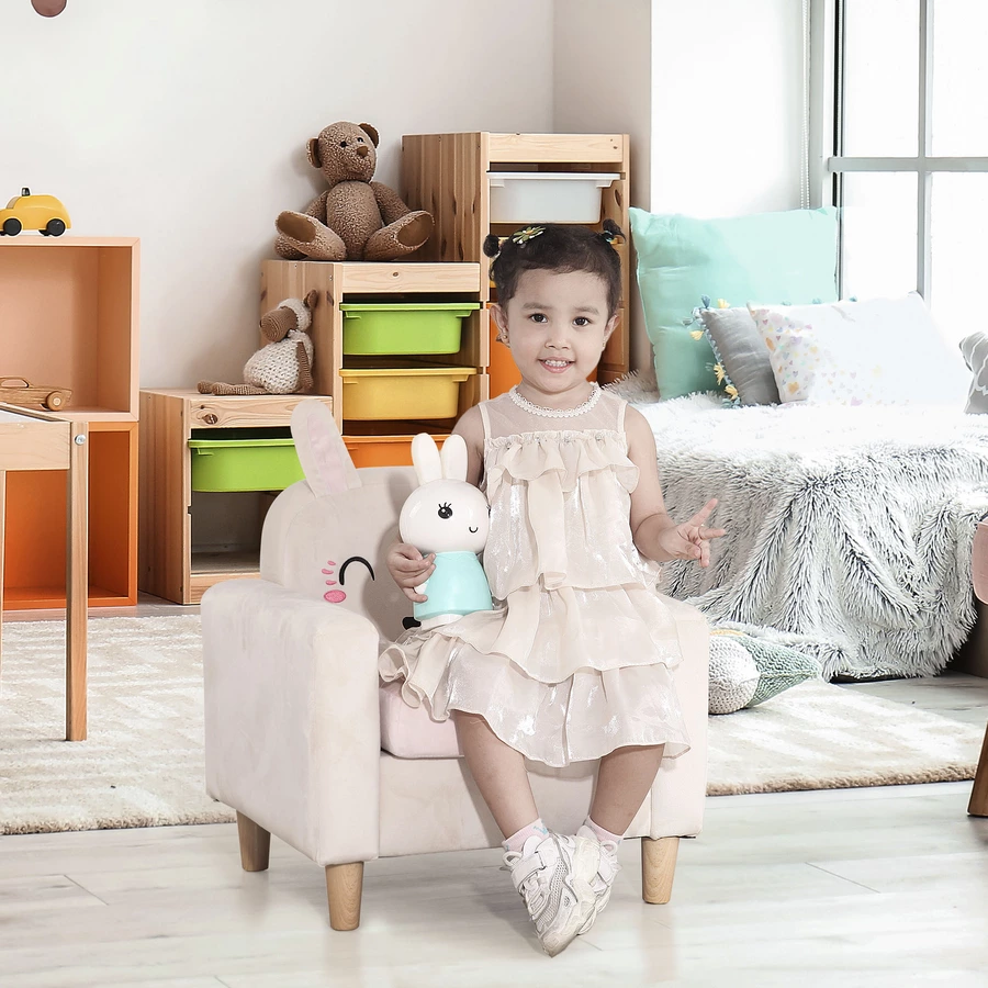 HOMCOM Kindersessel mit Armlehne weiß