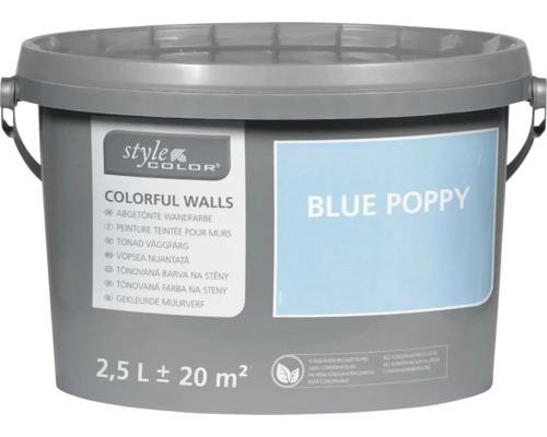 StyleColor COLORFUL WALLS muur- en plafondverf blauwe klaproos 2,5 L