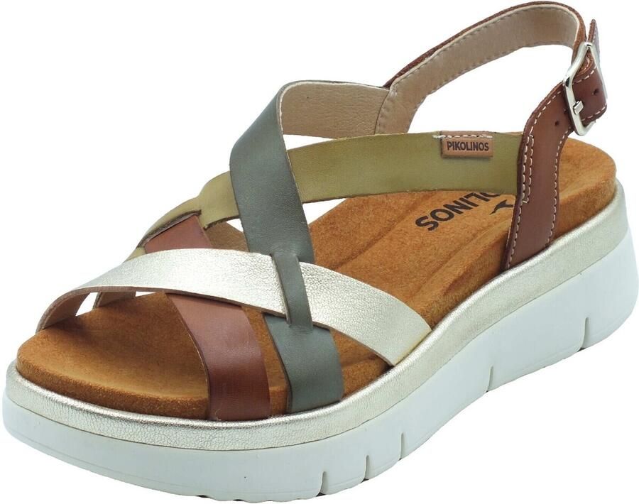 Pikolinos Bruine damessandaal Stijlvolle Palma Multicolor Dames