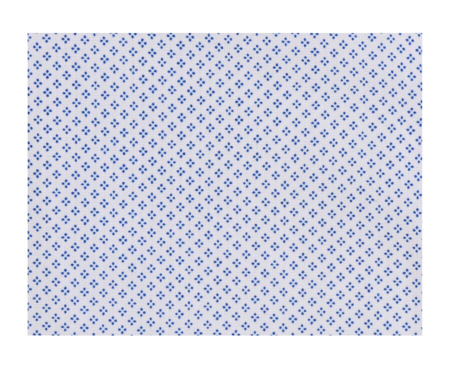 Chemise blanche imprimée motifs bleus - Col français - ALPHONSE