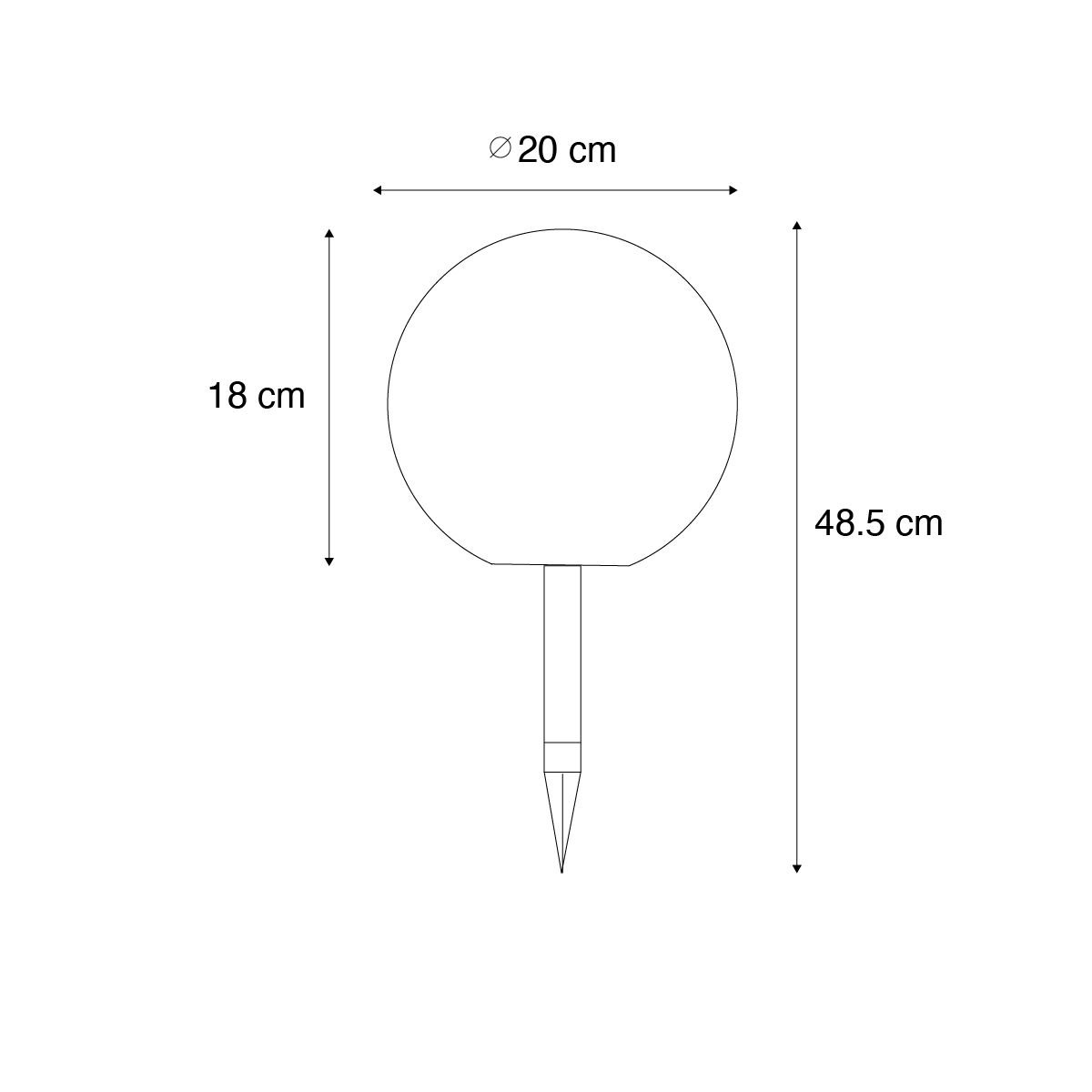 Buitenlamp wit 20 cm incl. LED IP44 solar RGBW - Ludger