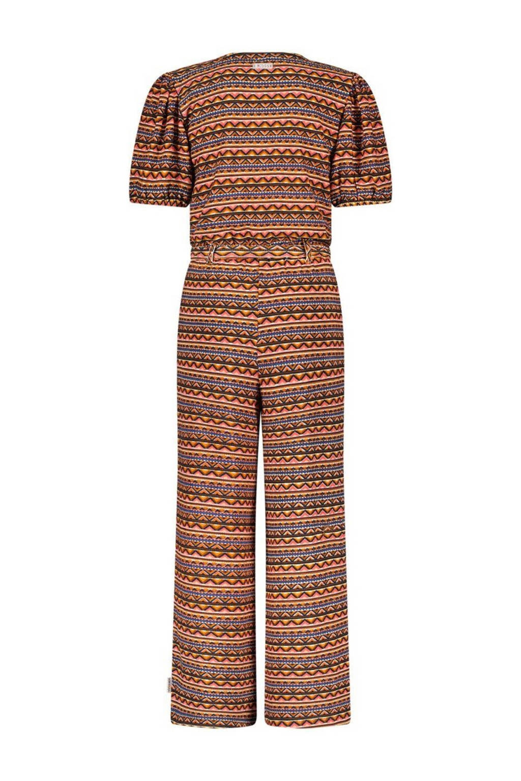 B.Nosy jumpsuit met all over print oranje/blauw